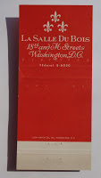 Image of a matchbook from La Salle Du Bois, 18th & M Streets, Washington, DC