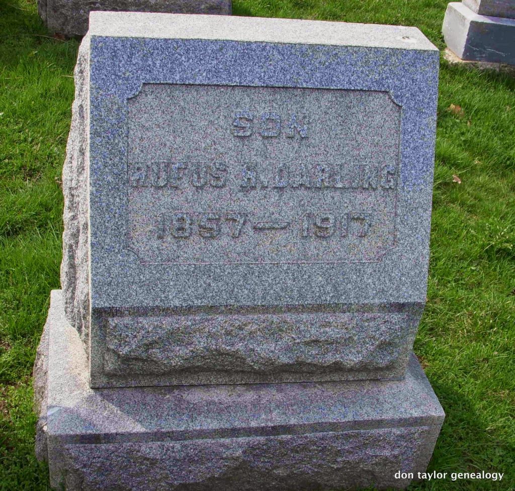 Photo of the marker of Rufus H Darling (1858-1917)