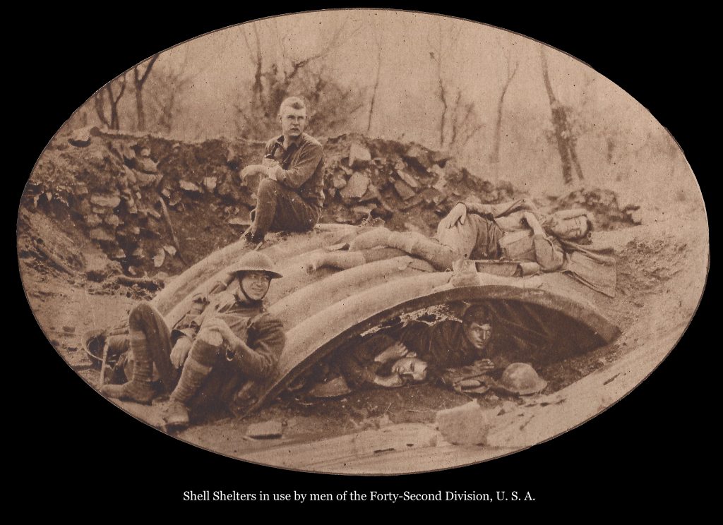 Shell Shelters in use by men of the Forty-Second Division, U. S. A.