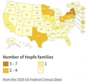 Hopfe Distribution 1920 Census