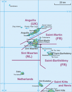 Map showing location of St. Barthélémy.