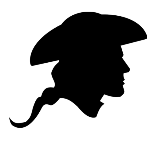 The silhouette of a Revolutionary War Patriot.