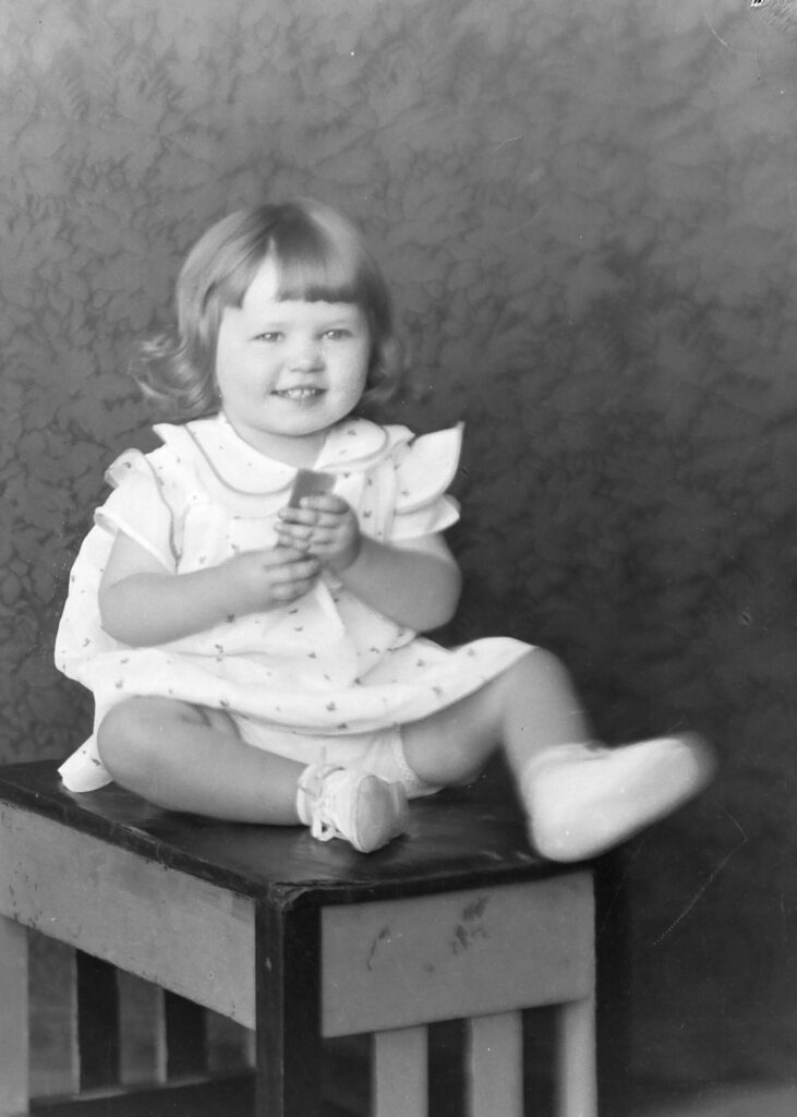 Photo of a young child, about 2 years old, circa 1935.