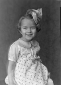 Photo of Joan F Smith, circa 1934 (age 4).