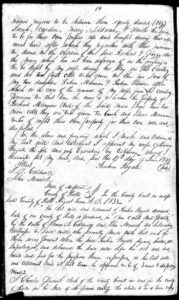 An image of the second page of Reuben Fugate's 1833 will.