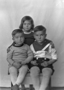 Photo of three Nida Children, Carlton, Priscilla, & Bernard