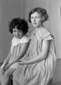 Photo of two unknown girls circa 1935.