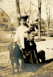 Photo of Pauline Hinkley with dog and cat.