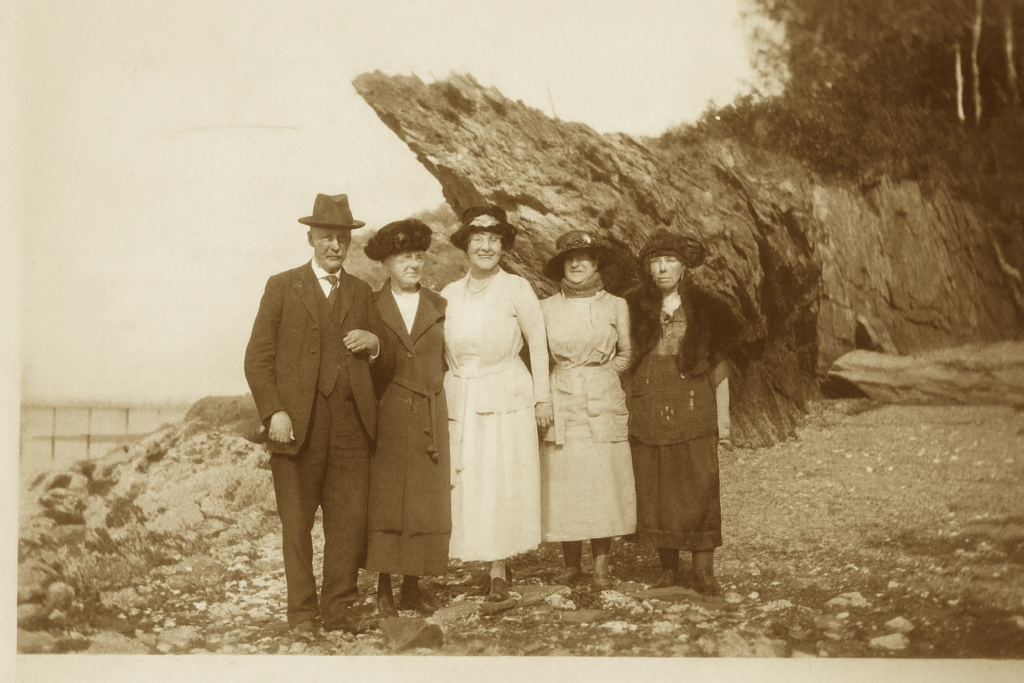 Photo of five people, 1922, Portland, ME