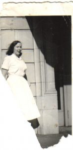 Photo of Sylvia Larson (later Matson) in nurse's uniform - circa 1955