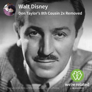 Walt Disney - 8th Cousin