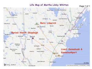 Life map of Martha Libby Whitten