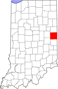 Map of Indiana showing location of Randolph County.