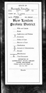 Cover page for Timothy Munsel Probate Documents