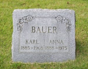 Photo of marker of Karl & Anna Bauer
