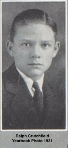 Yearbook photo of Ralph Crutchfield - Arkansas Russellville Russellville High School 1931