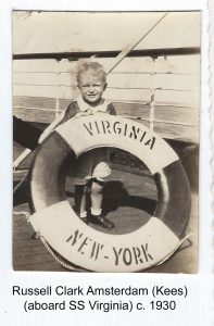 Photo of Russell Amsterdam (Kees) (aboard S S Virginia) circa 1930
