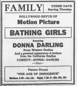 Image of ad for the Hollywood Revue of Motion Picture Bathing Girls.