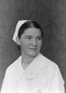 Photo of Hilda V. Rush, Nurse at Queens Hospital, Portland, ME, circa 1935.