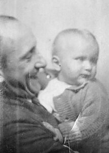 Photo of Sammy "Clark" Amsterdam and his son, Russell Amsterdam (later Kees), circa 1934