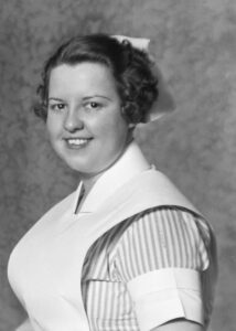 Photo of Miss Alice Thurlow, Student Nurse at St. Barnabas Hospital, circa 1936.