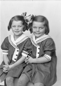 Photo of Elizabeth and Beverley Tuck, circa 1935.