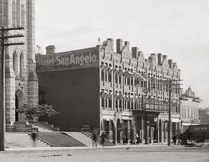 Photo of the San Angelo Hotel, Minneapolis, circa 1955. 