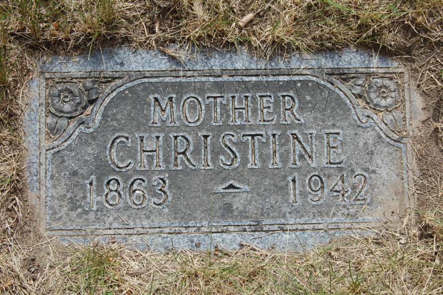 Photo of Christine Mattson grave marker (photo by Terri Matson Ryan via Find-a-Grave