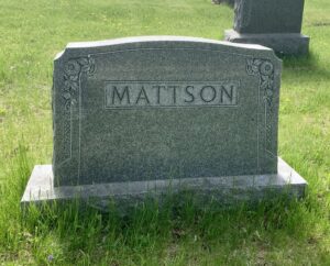Photo of the Mattson Family Marker - photo by amy4nier via Find-a-Grave