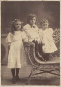 Photo of Dorothy, Donald, & Ruth Morse, Fall 1899.