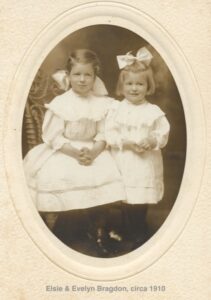 Photo of Elsie & Evelyn Bragdon, circa 1910.