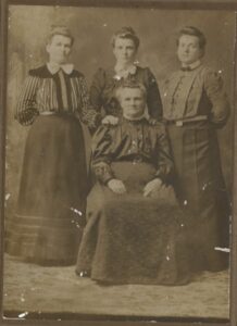 Photo of the "LaMontagne Girls," Philomène, Louise, Delvina, and Zélia, Circa 1908.