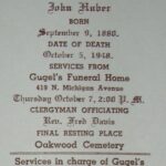 Funeral Card of John Huber (1880-1948).