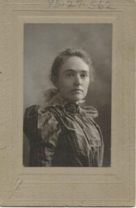 Photo of a woman, A. E. Makever, April 1898.