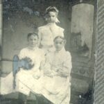 Tintype photo of three young girls