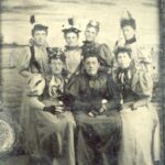 Tintype photo of 7 women.
