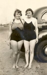 Photo of two women in 1930s swim suits