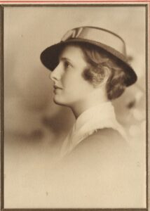 Photo of Katherine Lane's left profile. 