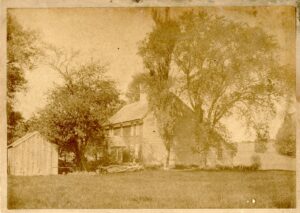 Photo of an old saltbox home. 
