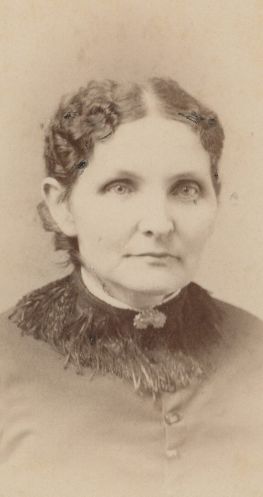 “Mary Mains, unidentified woman, carte de visite by Geo. E. Brown, Portland, Maine, circa 1885.”