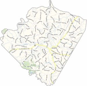 Map of Buckingham County, Virginia